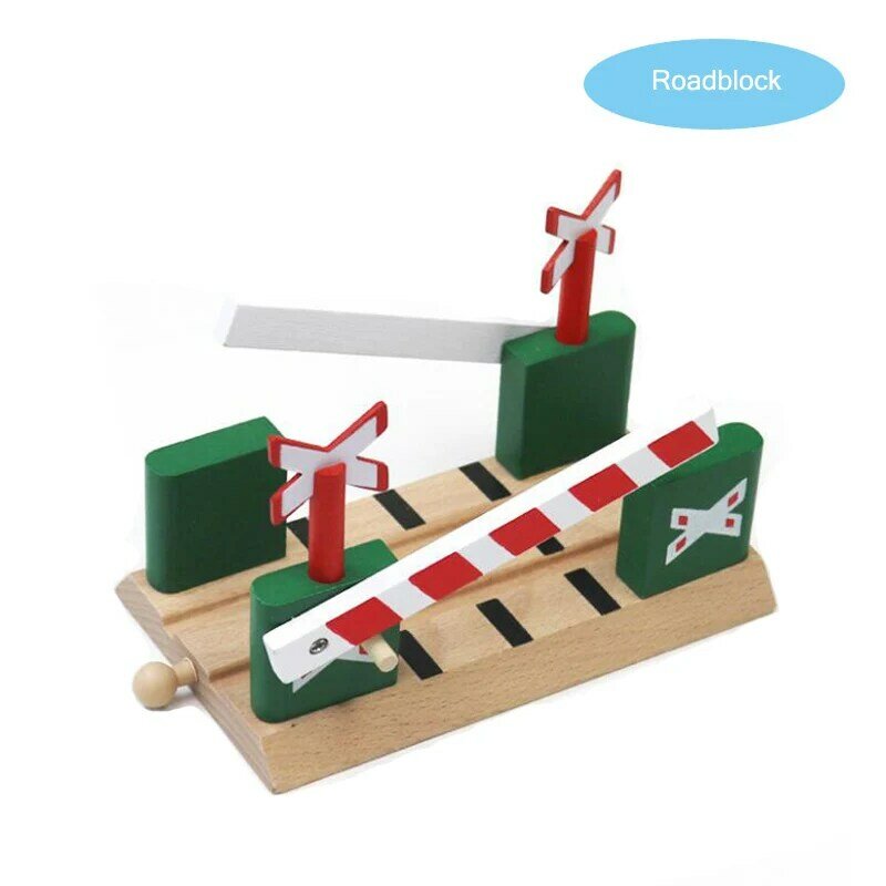 Binari in legno ponte accessori per binari ferroviari stazione ferroviaria Tunnel gru adatta a tutte le marche pista in legno giocattoli educativi per bambini