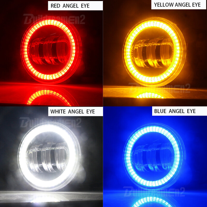 2 X Lampu Kabut Mata Malaikat Mobil untuk Peugeot 3008 207 307 2008 4008 4007 5008 408 407 607 301 308 Boxer LED Lensa Kabut Lampu Mengemudi DRL