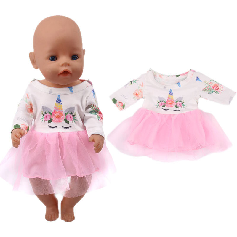 43cm noworodki laleczka bobas jednorożec zabawka ubrania dla 18 Cal American Of Girl's i 43-45cm Baby noworodki Doll Zaps nasza generacja zabawka