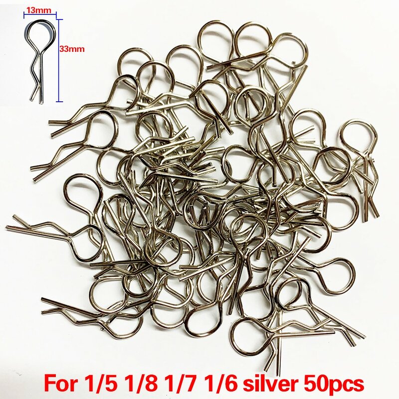 50 Pcs 1/8 1/10 1/16 Rc Car Body Shell R Clips Bodyshell Pin Suitable For Hsp Hpi Redcat Traxxas Trx4 Body Shell Buggy Truggy