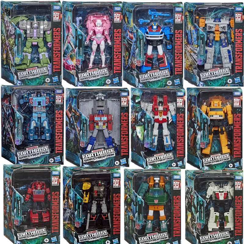 Figurines d'action de la guerre pour Cybertron Earth Rise Arcee, Optimus Prime, Starscream, Trailbreaker Seeker, 2 paquets
