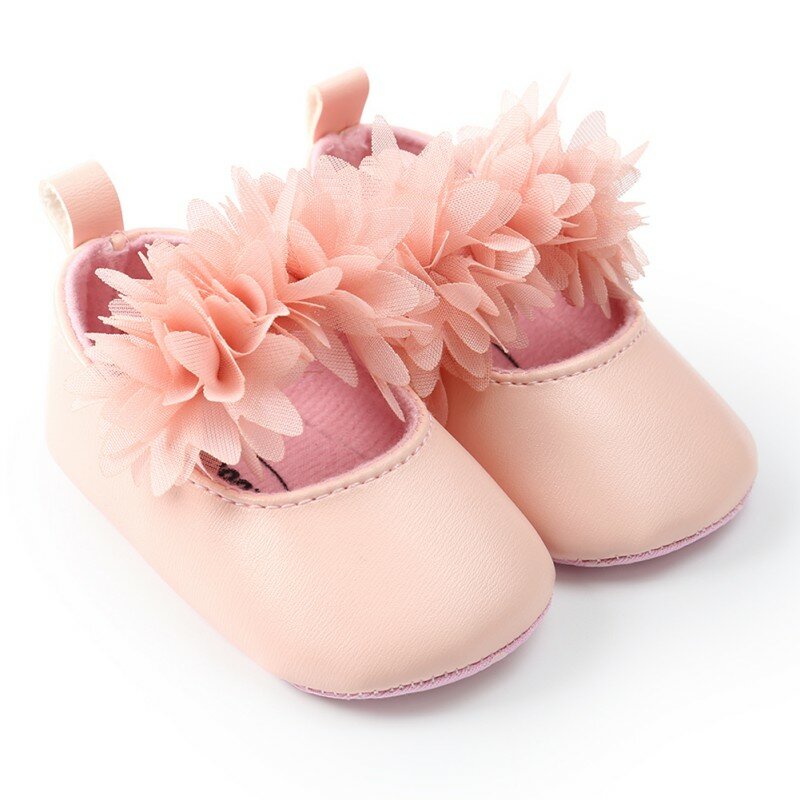 Chaussures à fleurs en PU pour bébé fille, 4 couleurs, pour les premiers pas, nouvelle collection printemps 2018