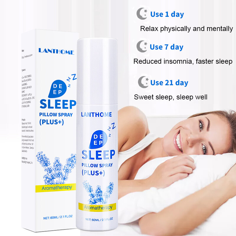 Novo 60ml aromaterapia sono profundo travesseiro spray clorofórmio lavanda óleo essencial sono névoa spray para dormir 8 horas