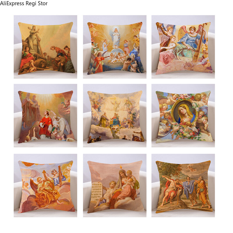 Jezus narodziny obraz olejny w stylu retro boże narodzenie pościel poszewka na poduszkę home salon dekoracja poduszka podróżna okładka