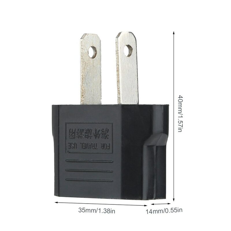 Portable EU  US AU UK Adapter Plug 2 Flat Pin To EU 2 Round Pin Plug Socket Power Charger Travel Necessity Household Use