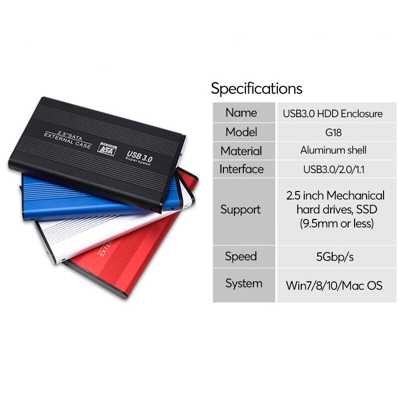 UTHAI-carcasa para disco duro externo SATA3 de 2,5 pulgadas, carcasa móvil para HDD, USB3.0/USB2.0, G18