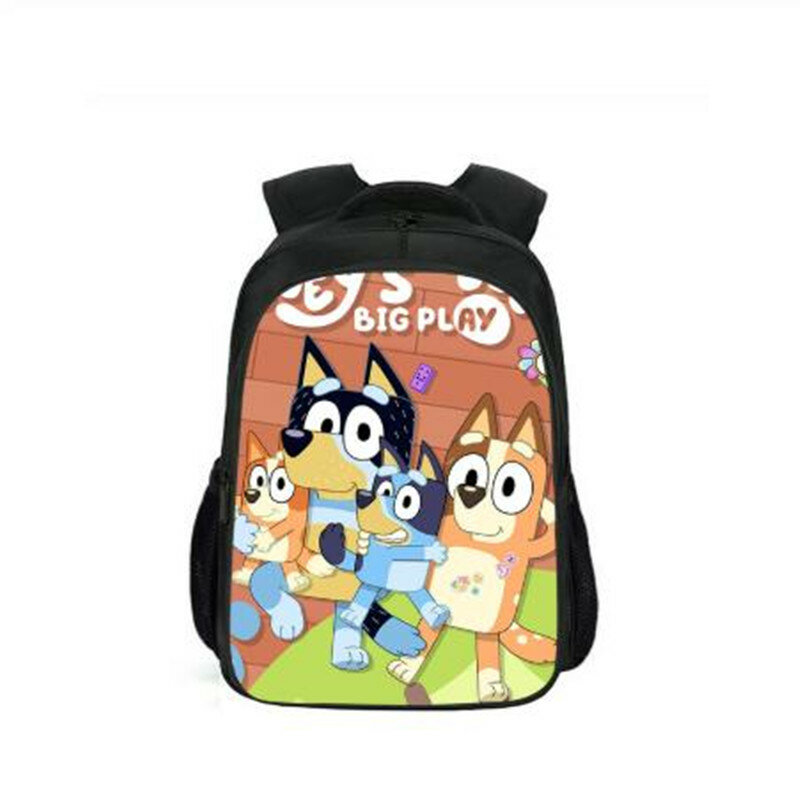 Camada mochila kawaii bluey estampas padrão crianças mochila escolar dos desenhos animados mochila das crianças