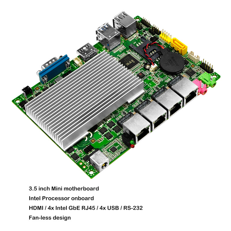 Qotom 4x Intel I 225V 2.5G Lan Mini Pc I7-5500U Processor Hd 1.4/ RS-232/Usb Home Office Router Firewall