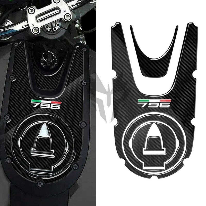 Sepeda Motor Ducati Monster 796 2008-2014 3D Karbon-Lihat Motor Gas Cap Stiker Tank Pad Protector