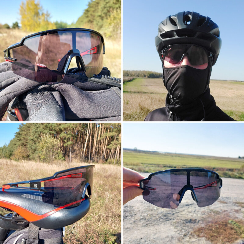 ROCKBROS occhiali da ciclismo fotocromatici occhiali da bicicletta occhiali sportivi da uomo occhiali da sole MTB occhiali da ciclismo su strada occhiali protettivi