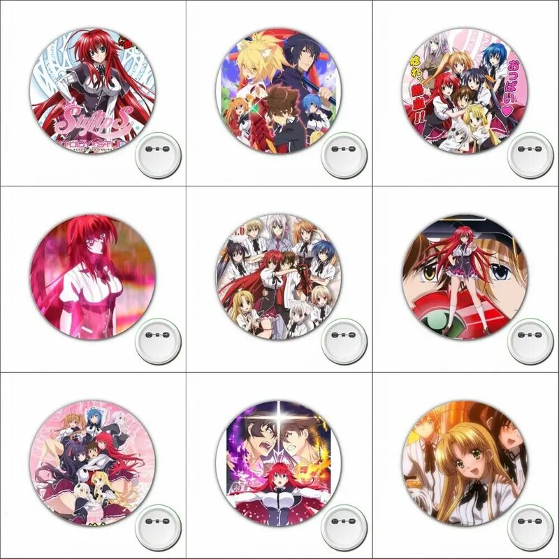3pcs anime High School DxD Cosplay Badge Cartoon Cute Brooch Pins for Backpacks bags Badges Button Clothes Accessories