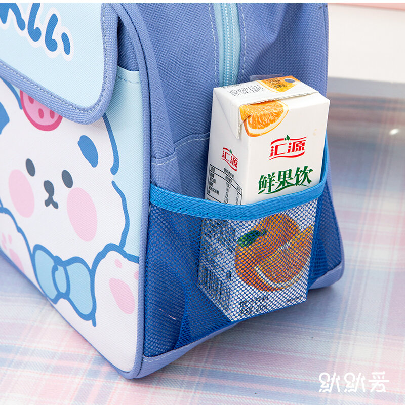 Милая сумка для ланча для женщин, термобокс для пикника с милым медведем для путешествий и завтрака, удобный школьный Ланч-бокс для девочек, сумка-тоут для еды, 118