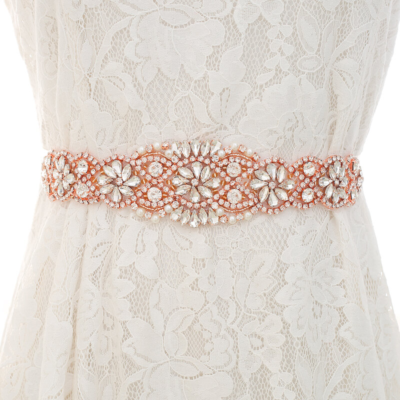 NZUK argent or/or Rose strass robe de mariée ceinture de mariage en cristal ceintures de mariage en Satin accessoires de mariage ceintures de ruban de mariée