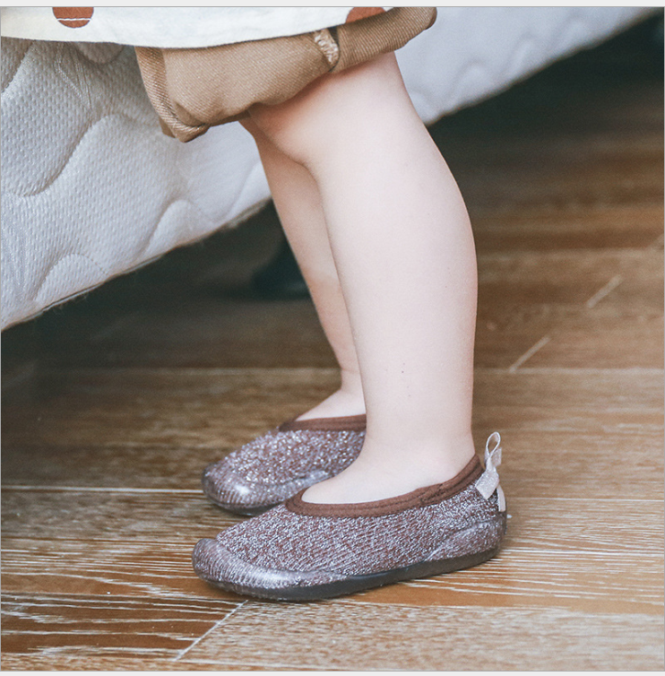 Spring and summer new baby floor shoes and socks non slip soft sole shallow bow walking socks children's socks