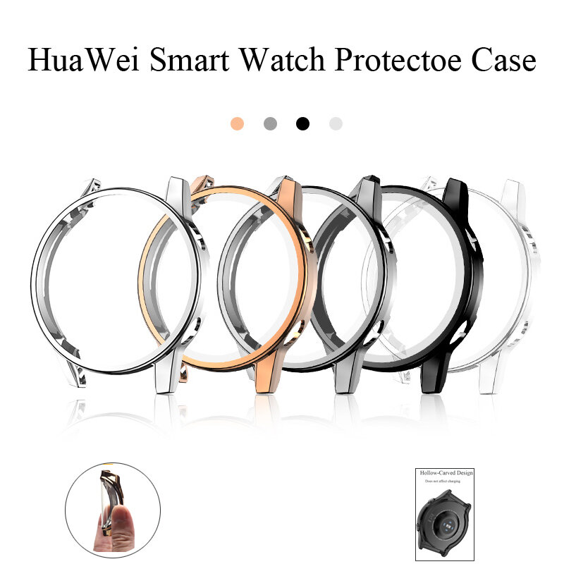 Capa protetora de tela para relógio huawei, cobertura de tela para huawei watch gt 2 46mm 2e gt2 pro, capa protetora macia para honor magic watch 2 46mm