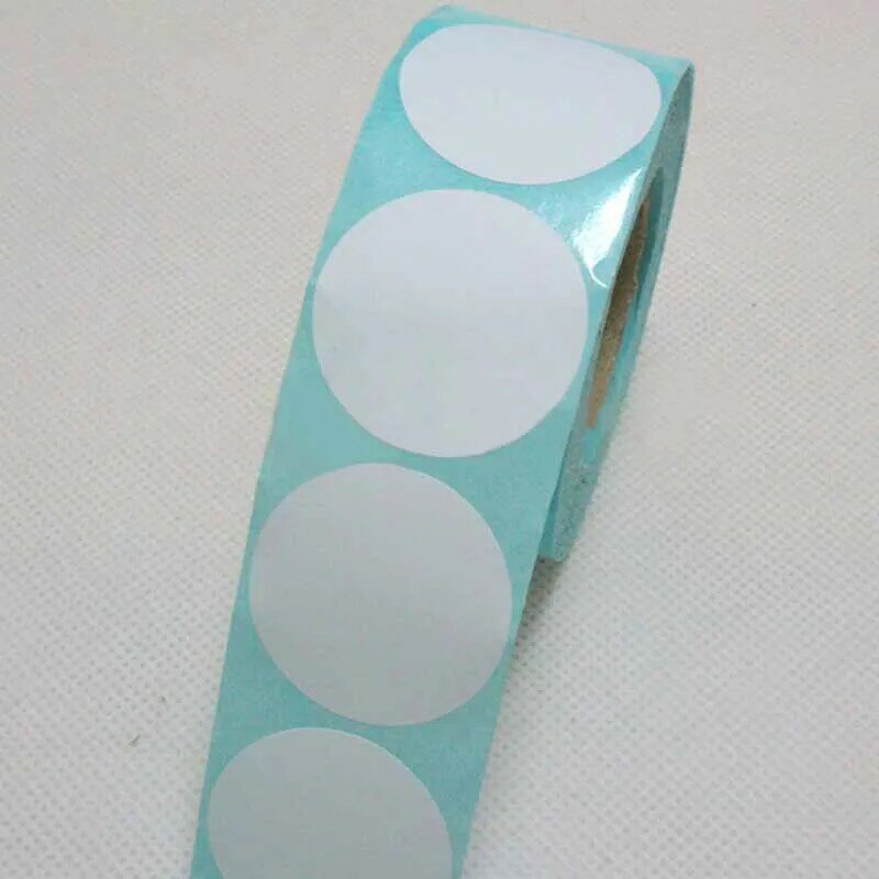 Rollo de etiquetas adhesivas redondas para embalaje, papel adhesivo térmico circular de 30 ~ 1000mm, 100 piezas