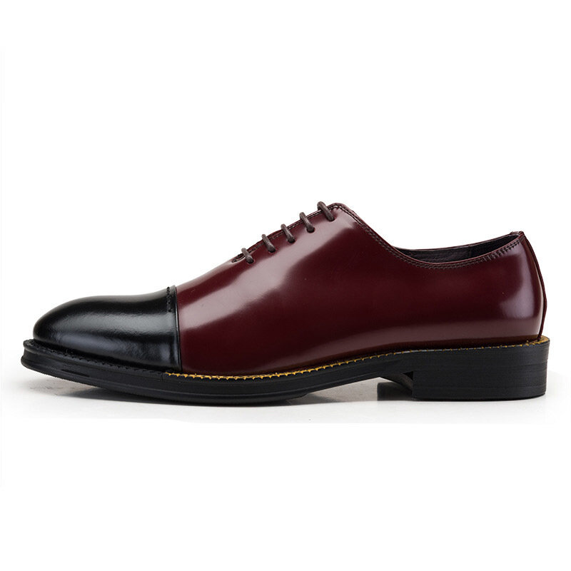 Match color formal europeu sapatos homem dedo do pé redondo inverno sapatos de negócios sapatos vestido masculino rendas até fundo grosso mais tamanho preto