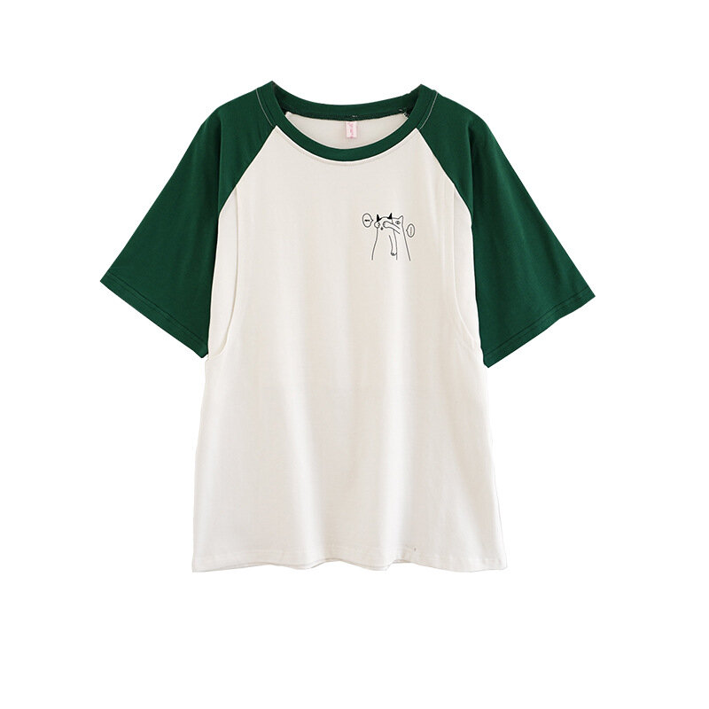 반팔 티셔츠, 여름 신상 스타일 재미있는 섹시한 프론트 오프닝 카 필드 캐주얼 컬러 매칭 2021