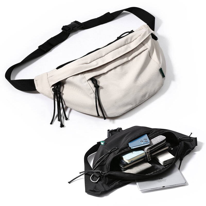 Crossbody Bag Oversized Fanny Pack Waterproof Oxford Chest Bag Cycling Large Gym Waist Bag Belt Bag for Men Women