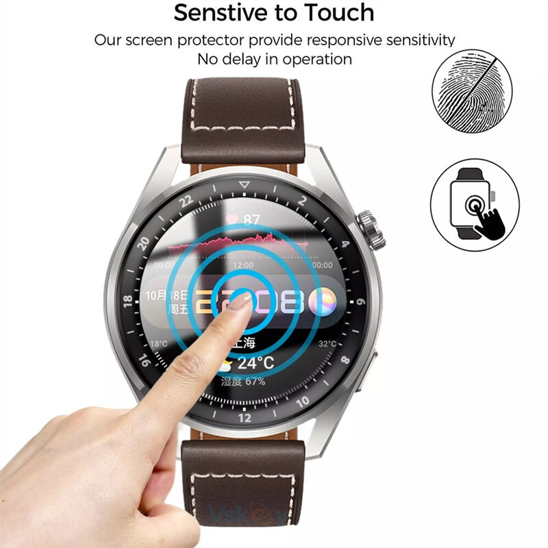 3Pcs สำหรับ Huawei นาฬิกา3 Pro หน้าจอโค้งโค้งเต็มรูปแบบป้องกันฟิล์มสำหรับ Huawei นาฬิกา3 Protector ฟิล์ม (ไม่ใช่แก้ว