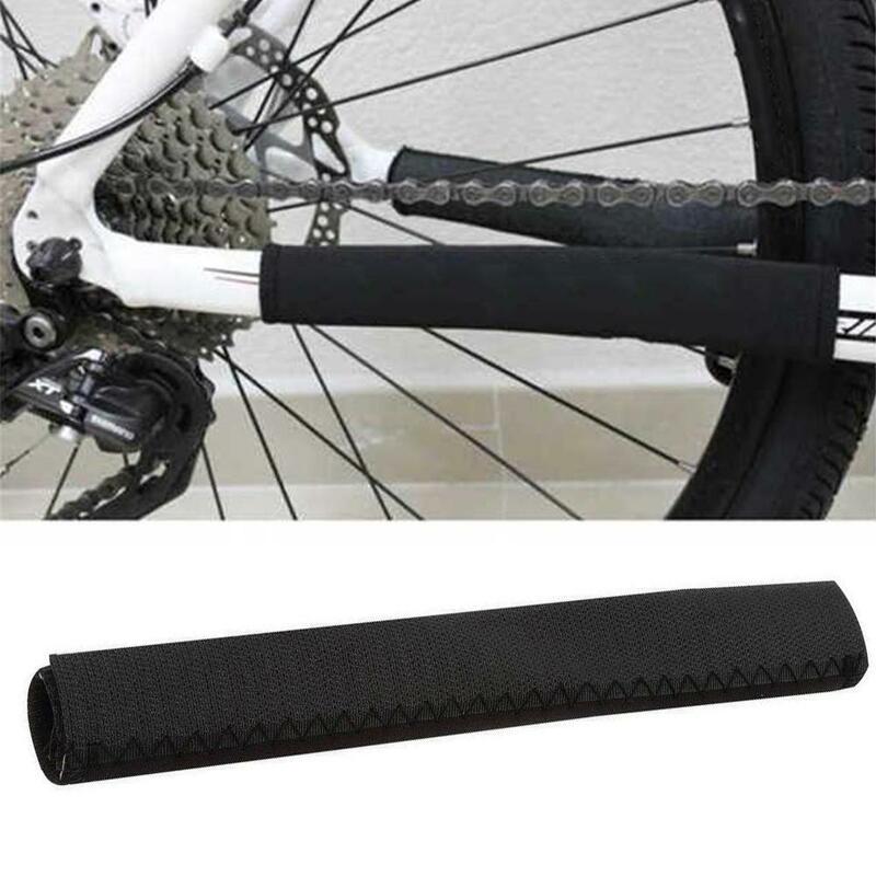 Pelindung rangka sepeda ultra ringan, 1/2 buah pelindung bingkai sepeda MTB, Cover rantai belakang sepeda hitam