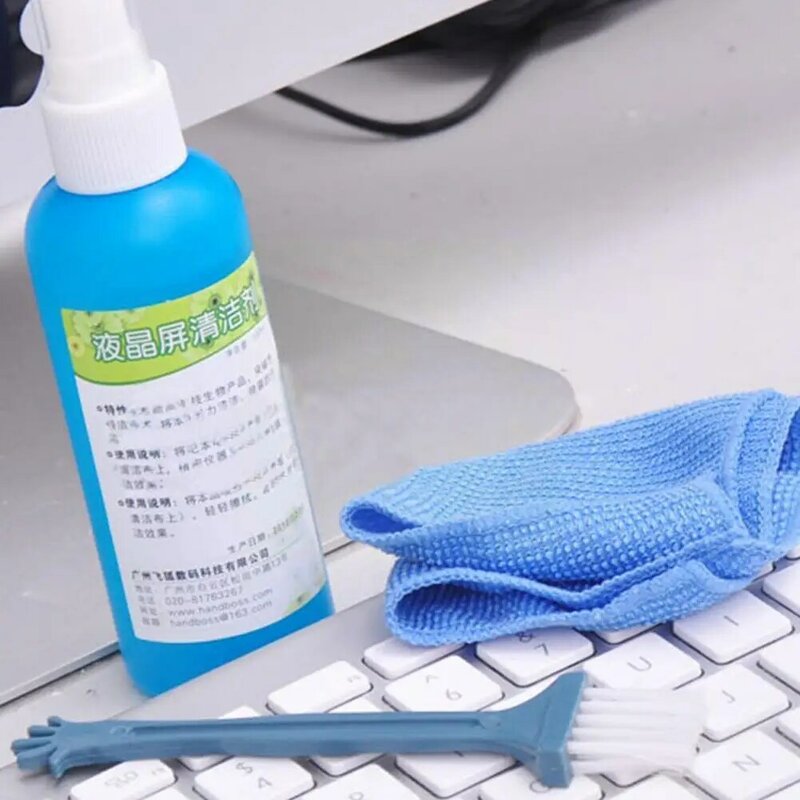 Laptop Monitor Cleaning Kit Lcd Mobile Phone Screen Liquid Cleaner Brush Three-piece Cleaning Cloth Set Cleaning Keyboard J5D5