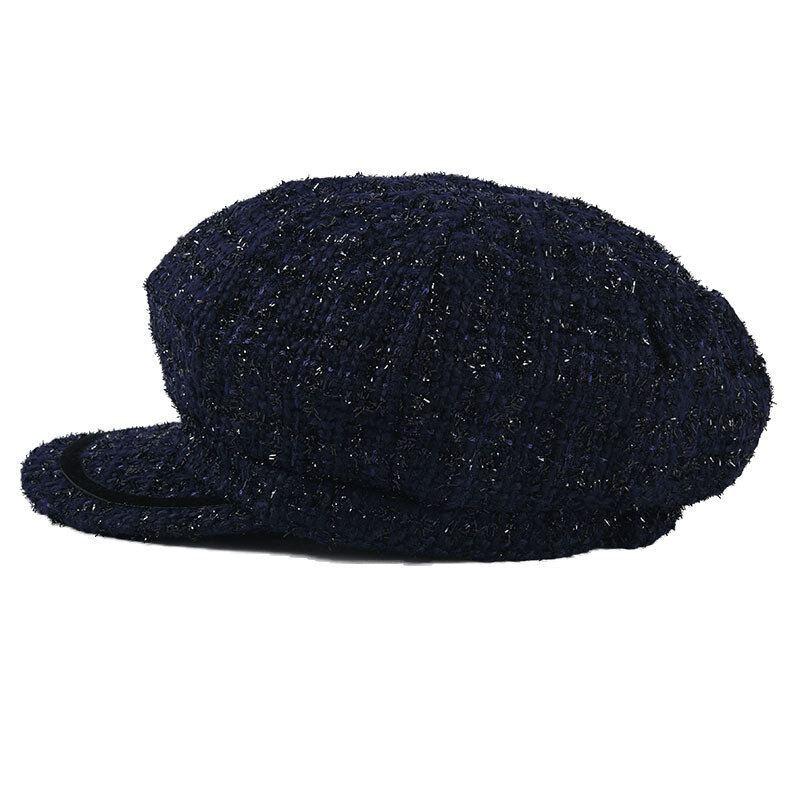 USPOP 2020 Neue frühling caps frauen hand made tweed achteckige hüte mode weibliche achteckige kappe zeitungs kappen hut