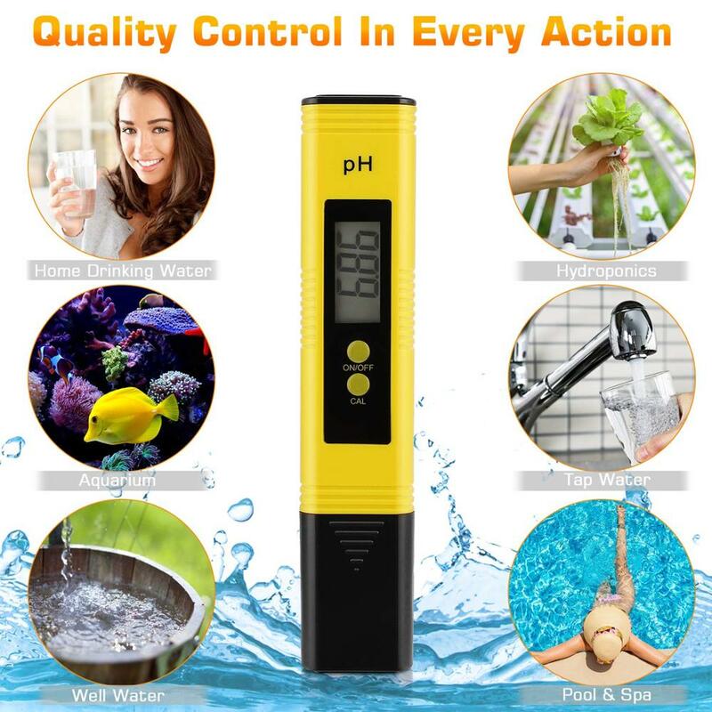 Medidor de ph 0.01, alta precisão, qualidade da água, testador com faixa de medição 0-14, adequado para aquário, piscina