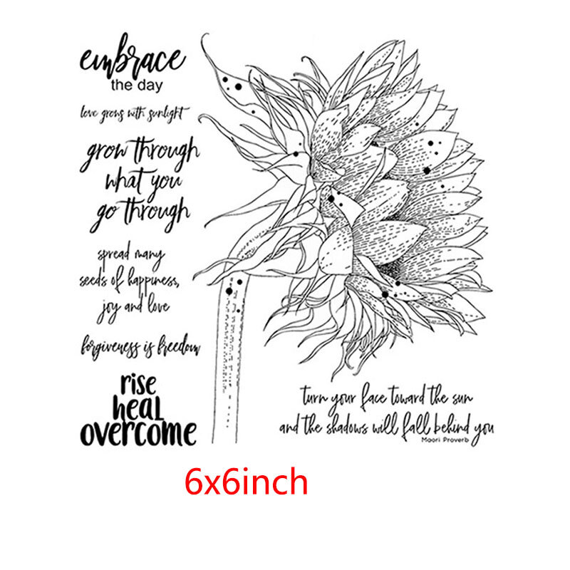 "Face The Sun" 6x6inch Flowers Transparent Silicone Clear Stamp For Scrapbooking DIY Craft Decoration Soft Stamp 2020 New