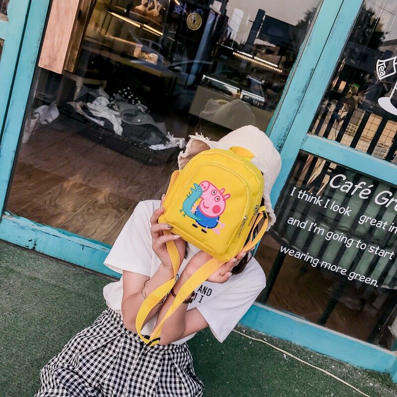2019 nuevo genuino Peppa Pig George pig mochila niñas monedero teléfono mochila cartera teléfono bolsa juguetes Navidad para niños regalo