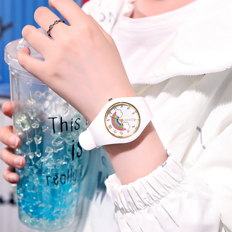 TPW pełny wymiar 40mm damski zegar gumowy pasek przyjazny dla skóry
