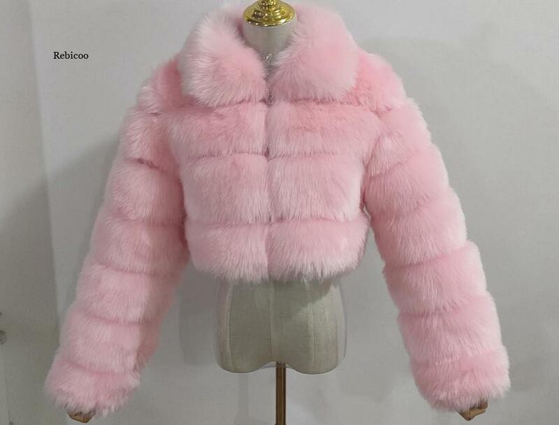 Winter Frauen Faux Pelz Mäntel Mode Elegante Dicke Warme Oberbekleidung Frau Flauschigen Pelzigen Gefälschte Pelz Jacke Mujer 4Xl
