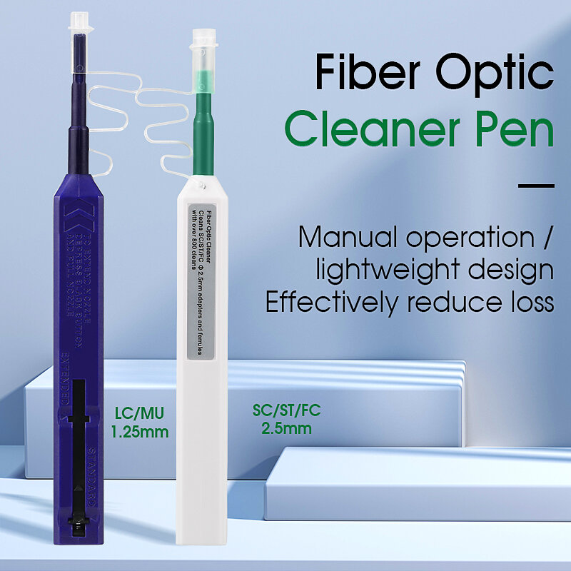 5 PCS 1.25mm 2.5mm LC SC FC ST One Click Optic Fiber Cleaner Pen Connectors Adapters and Ferrules 800 times Cleaning