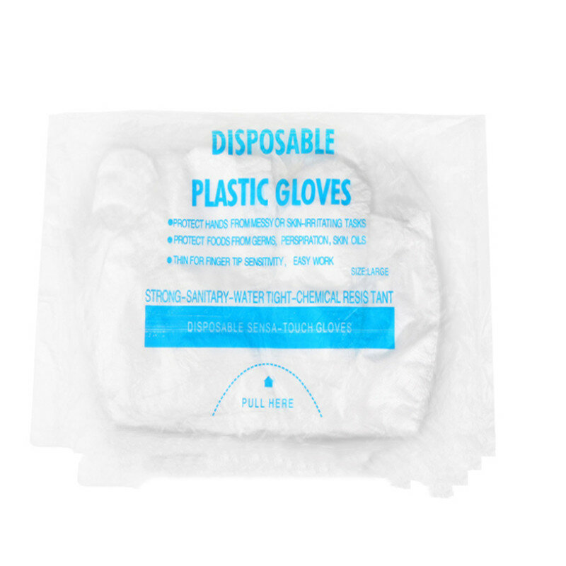 100 шт./компл. экологически чистые одноразовые перчатки, одноразовые пластиковые перчатки для пирожных/уборки/готовки/выпечки, кухонные прин...