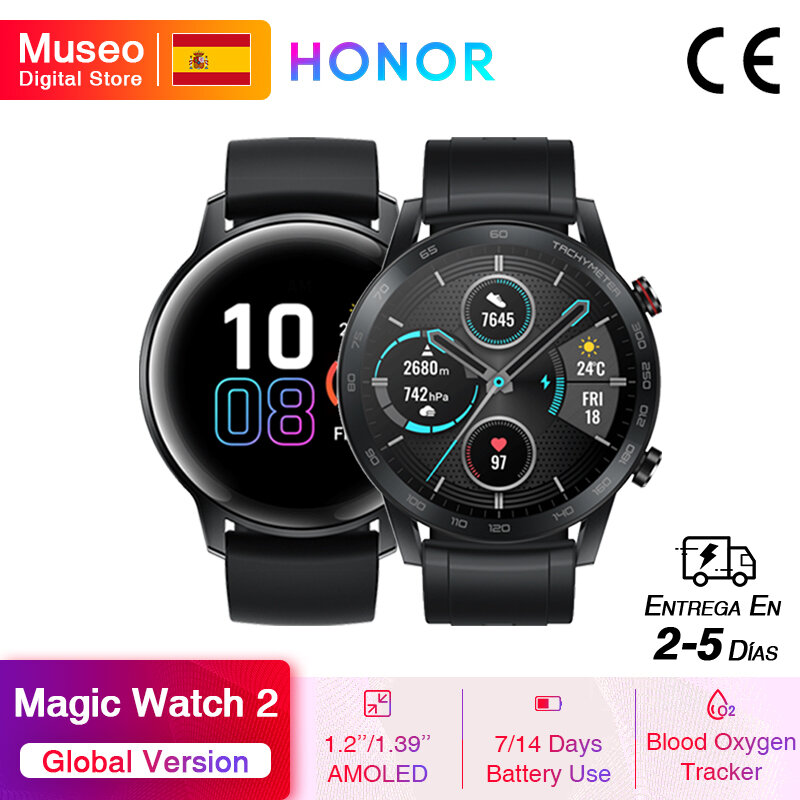 HONOR-Relógio inteligente versão Magic Watch 2, 42/46 mm, universal, oxigenação do sangue, Spo2, chamadas telefônicas, monitor de frequência cardíaca para Android e iOs