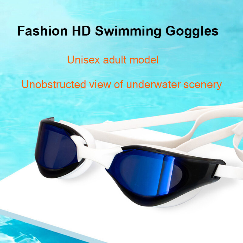 Gafas de natación impermeables para hombres y mujeres, lentes de natación profesionales de silicona, dobles, antivaho, Anti-UV, con funda