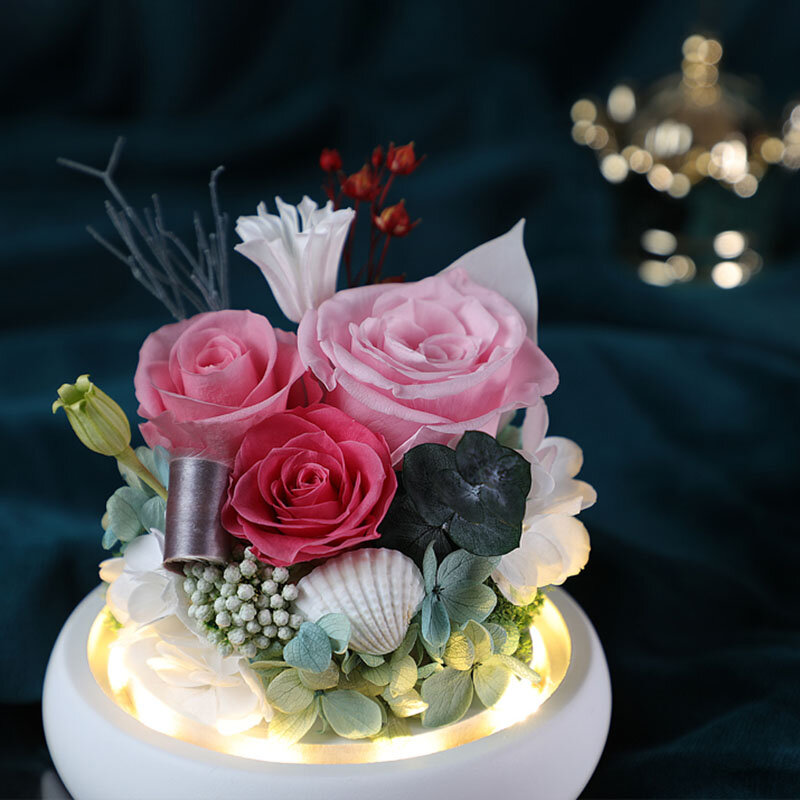 Decoración nórdica para el hogar, Rosa eterna, regalo de decoración de boda, flores artificiales secas, adornos de mesa para interiores