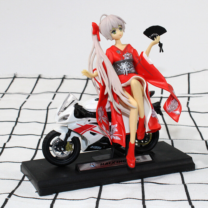 Yamaha-Moto en alliage simulé avec base, décorations de gâteaux, jouets modèles, cadeau populaire pour poupées Sakura, jouets figurines d'action, 1:18