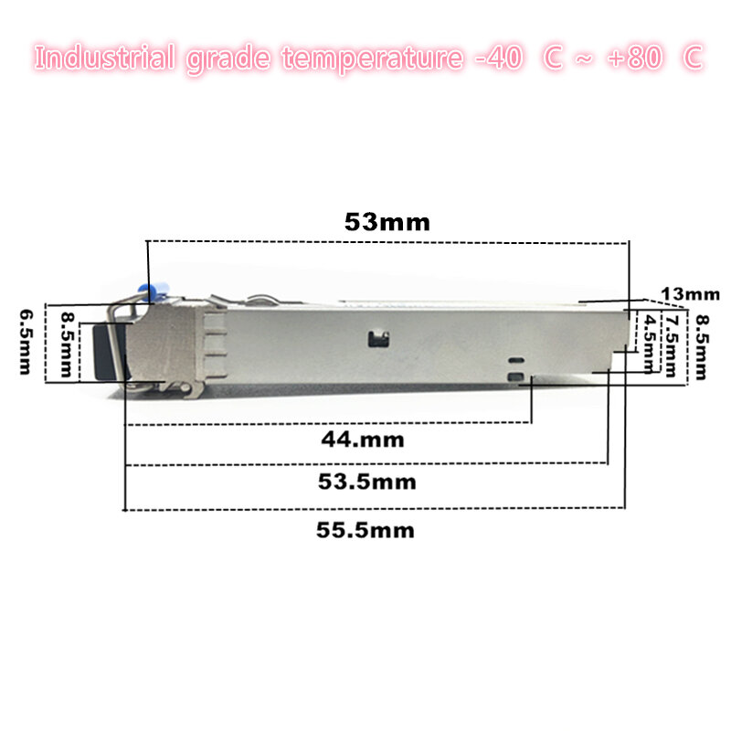 Transceptor de grado Industrial SFP +, 10G, LC, 20/40/60km, 1310nm, sfp + 20/40/60, grado Industrial, 40-85Celsius