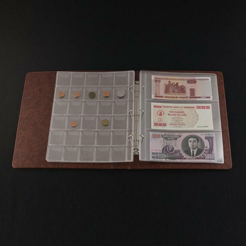 Storage Sheets Commemorative Coin Holder Album Folder Pages PVC Sheets Storage Hard Cash Or Banknote Money Collection Album