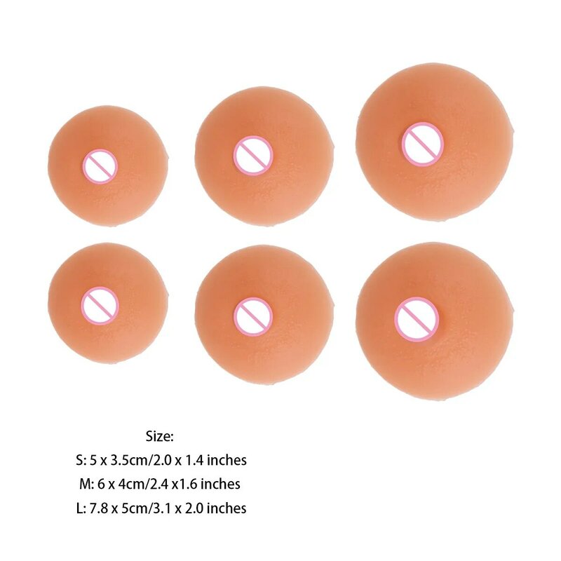 Pezones falsos de silicona para mujer, pezones de autosucción, pezones de pecho, pegatina de tetina, pezón Sexy, Rosa carne