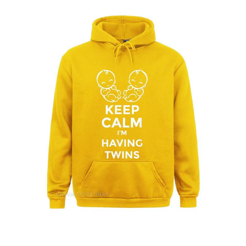 Keep Calm I'm Having Twins Maternity T Shirt 2021 Women Hoodies Preppy Style Sweatshirts Long Sleeve Simple Style Sportswears