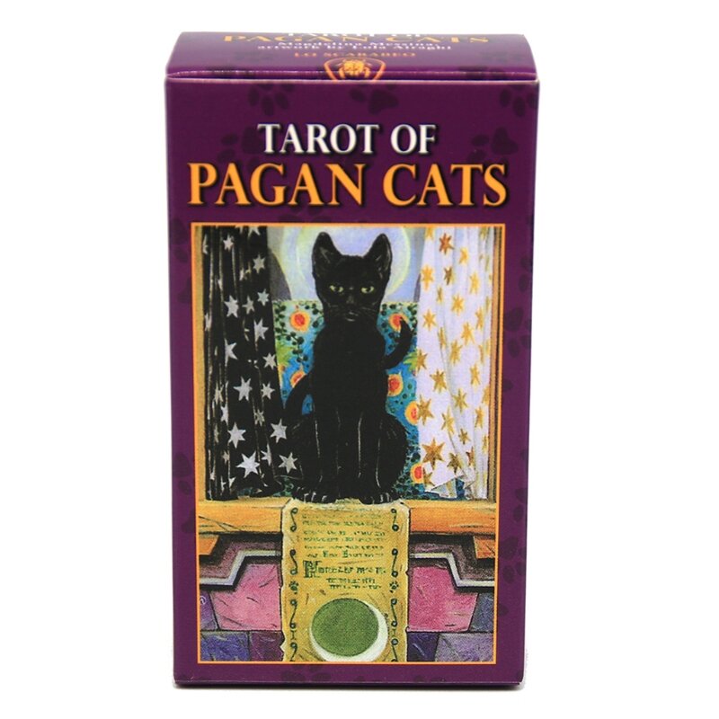 Mazzo di 78 carte diaboliche tarocchi di gatti pagani gioco da tavolo per feste in famiglia inglese completo carte oracolo carta del destino dell'astrologia