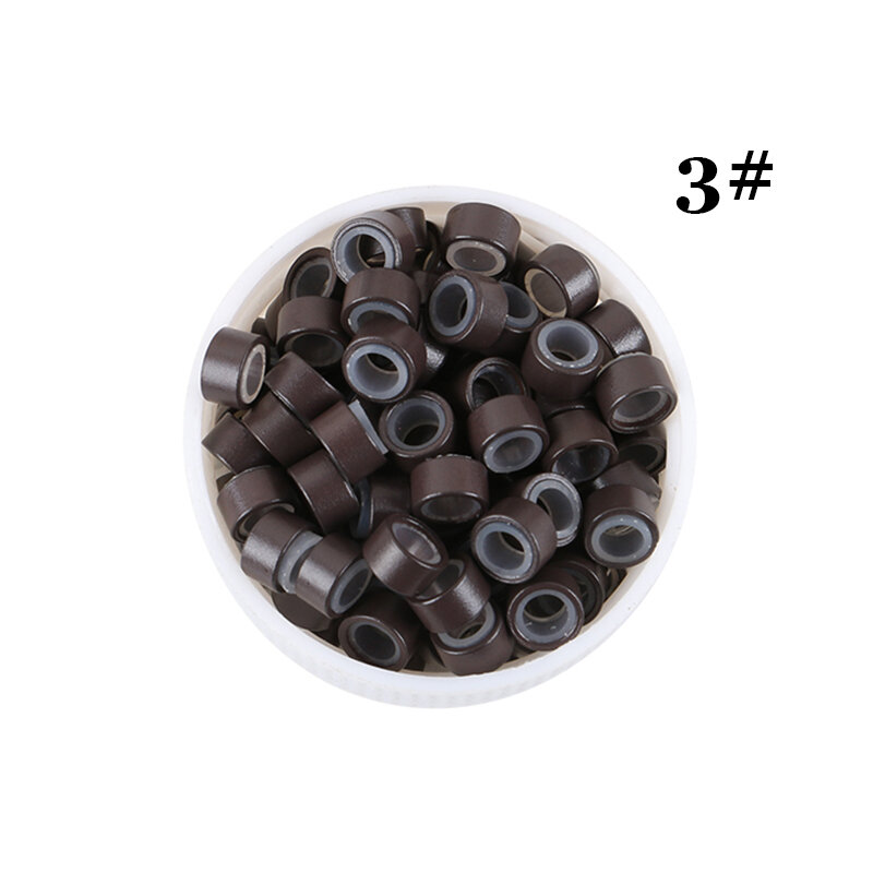 500 Pcs 5.5mm Microring Con Vite, Silicone Micro Rings/Beads for Hair Extensions . 8 Colors Optional
