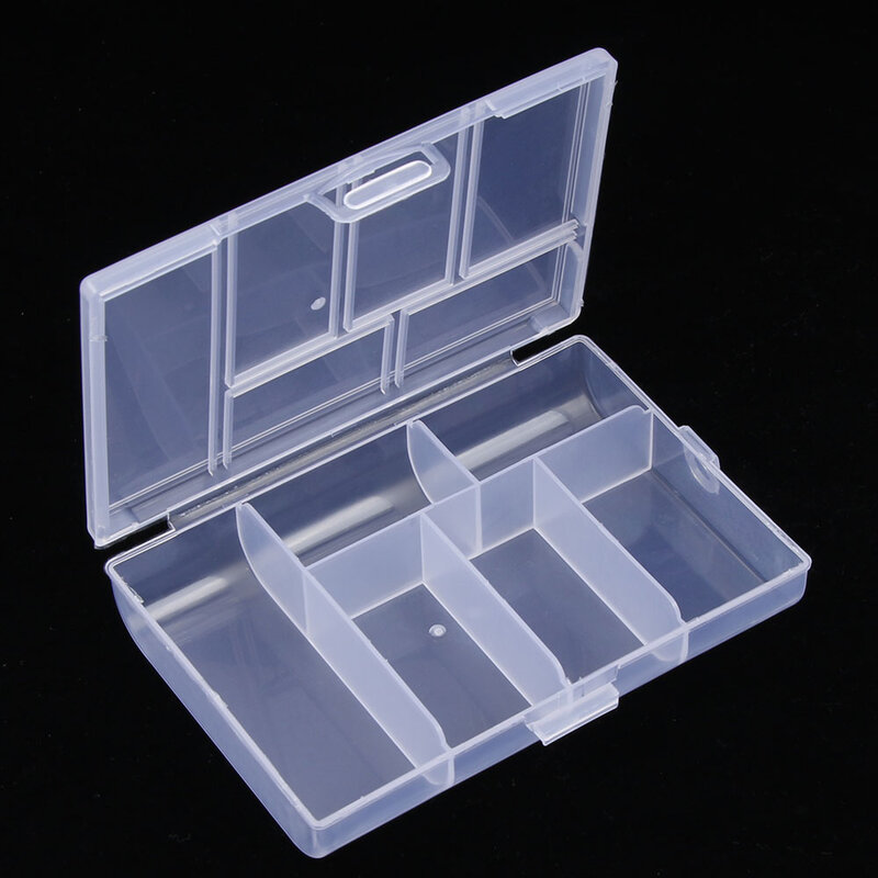 البلاستيك الشفاف صندوق تخزين مقاطع موزع 6 شبكة جمع حاوية حافظة للقرطاسية اشي الشريط عملة حبة
