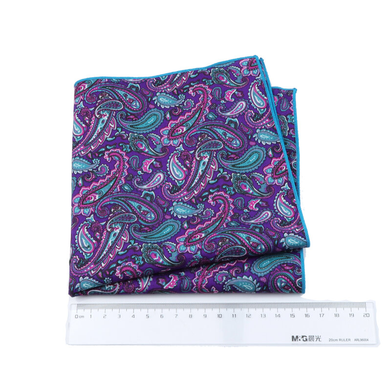 Fashion Floral Handkerchief 100% Cotton Hankie Printing Pocket Square 22cm Women&Men Casual Party Gift Tuxedo Bow Tie Accessory