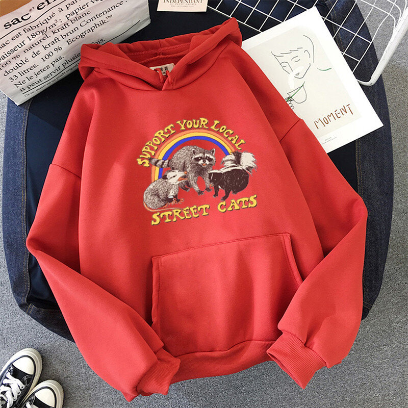 BiggOrange-Sudadera con capucha de manga larga para mujer, jerséis Kawaii de gran tamaño con estampado de dibujos animados, ropa de invierno, 2021