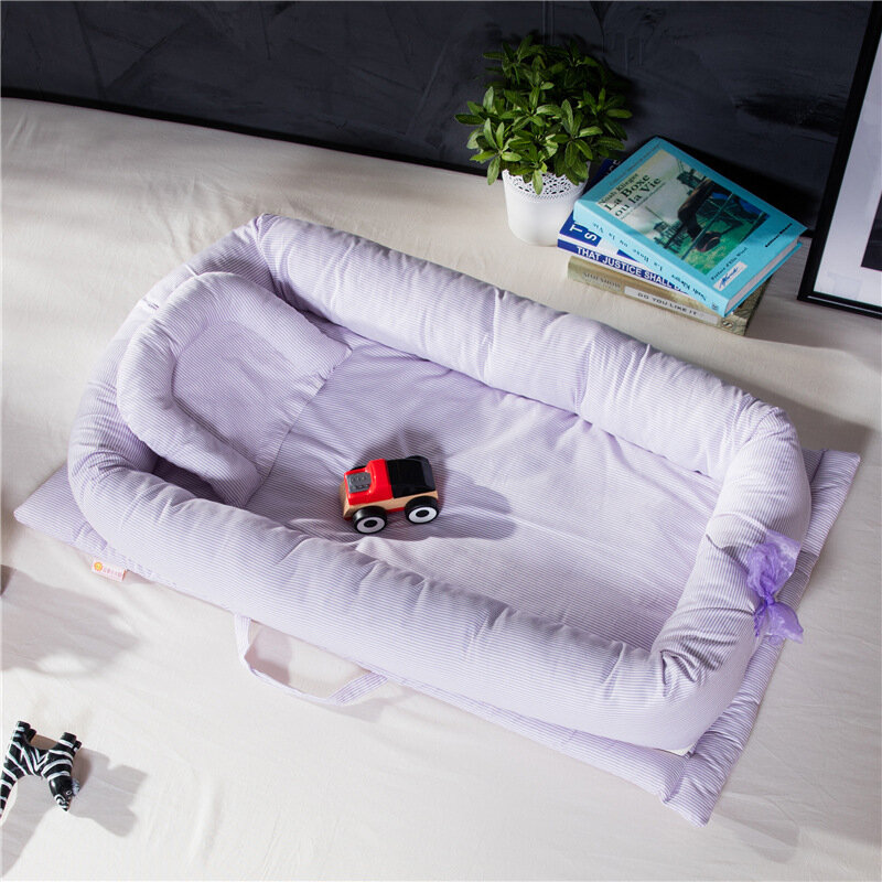 Babynest-cama de viaje portátil para recién nacido, Cuna con almohada, cojín de parachoques para bebé, Chichonera extraíble