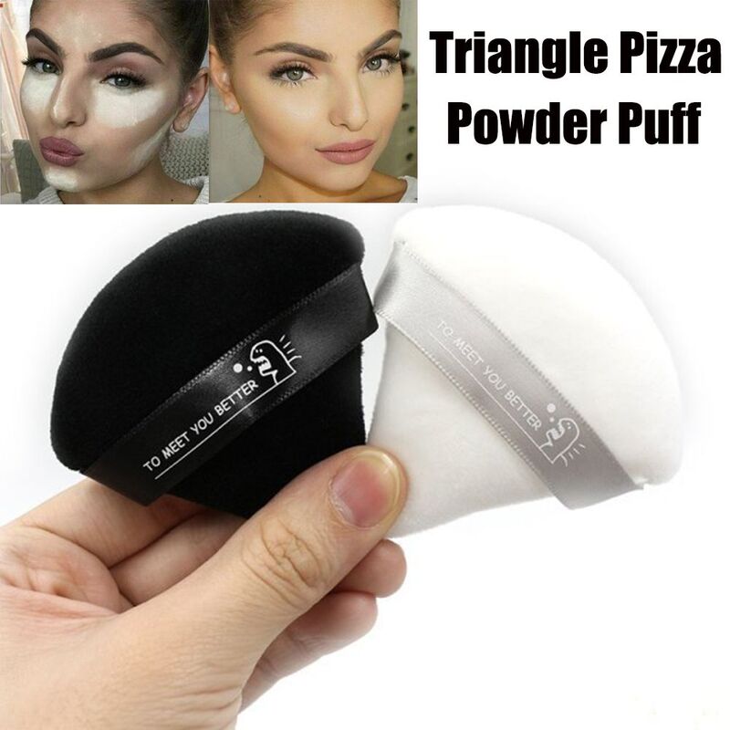 1/2 Pcs Triangle Velvet Powder Puff Pizza Flours Mini Face Makeup sponge Cosmetics Washable Lightweight