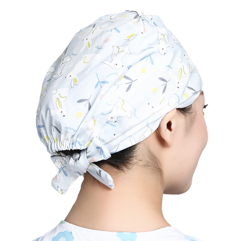 Chapeau de survêtement en coton imprimé de dessin animé pour femme, bandeau, réglable, vêtements de travail, décontracté, lavable, accessoires